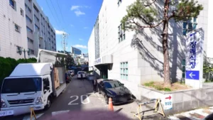 순천향대학교서울병원장례식장 입구 전경